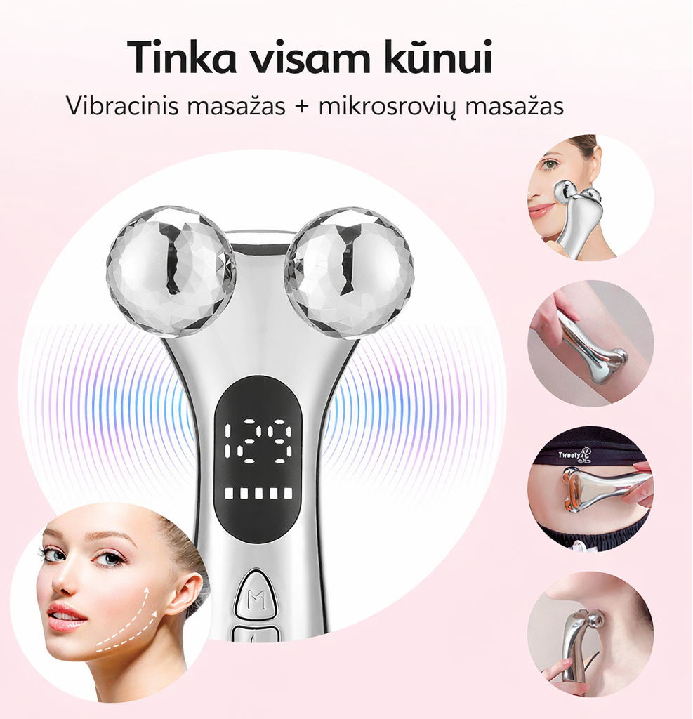 Išmanus veido masažuoklis su impulsais