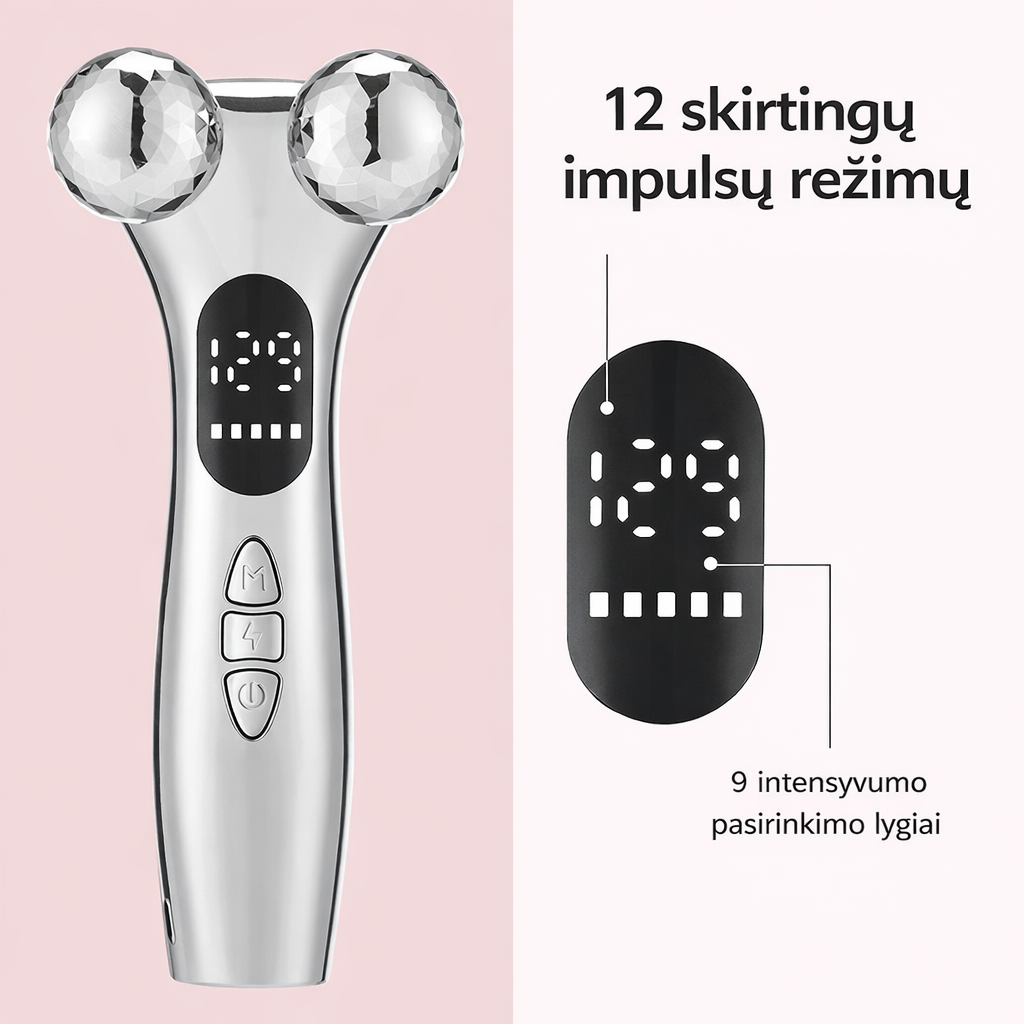 Išmanus veido masažuoklis su impulsais